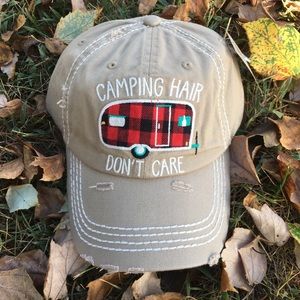 Buffalo Plaid Happy Camper Hat